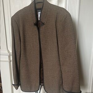 Jones New York Brown Textured Jacket